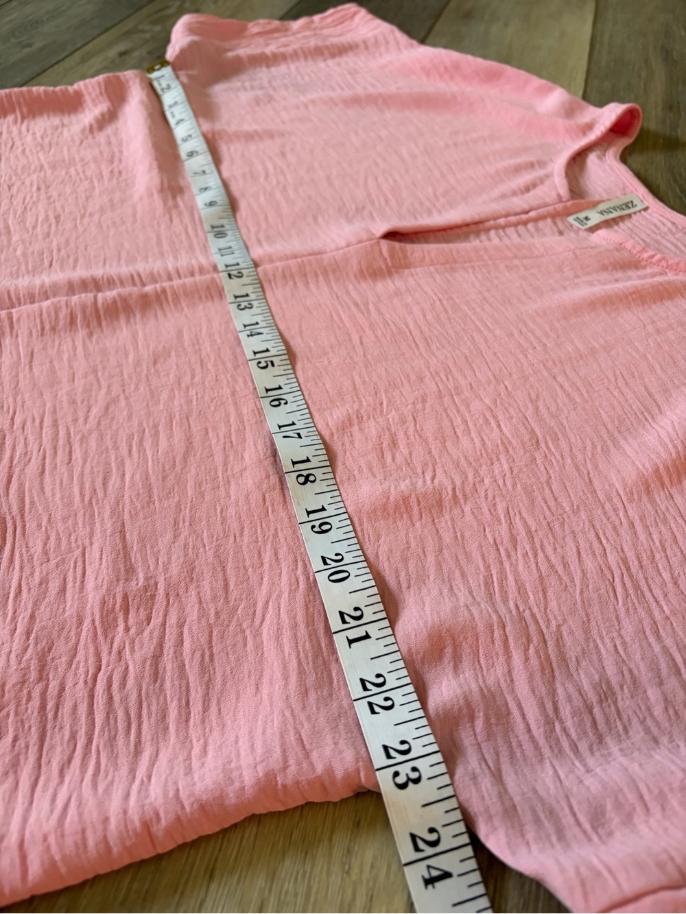 Zenana Woven Airflow Split Neck Short Sleeve Top - Picture 10 of 11